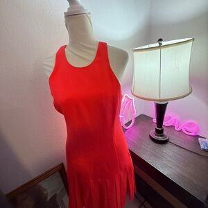 Amanda Uprichard Red Halter Sheath Midi Dress